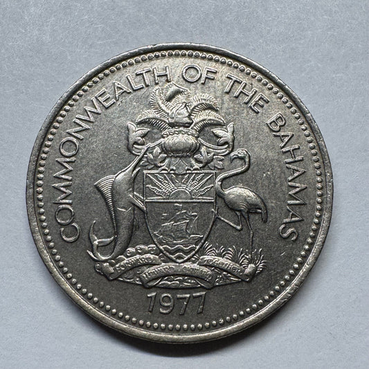 1977 Bahamas 25 Cents - Beautiful Coin - #B-005
