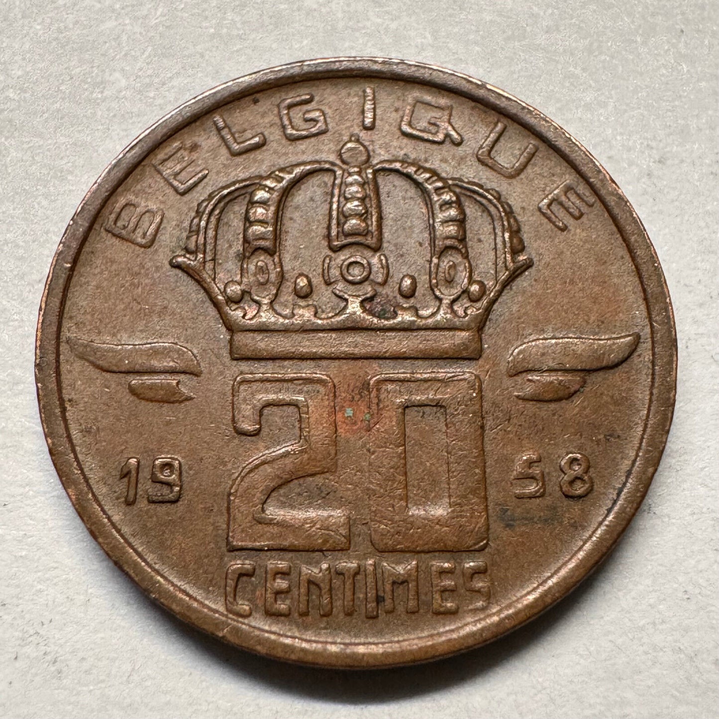 1958 Belgium 20 Centimes - Beautiful Coin - #A-055