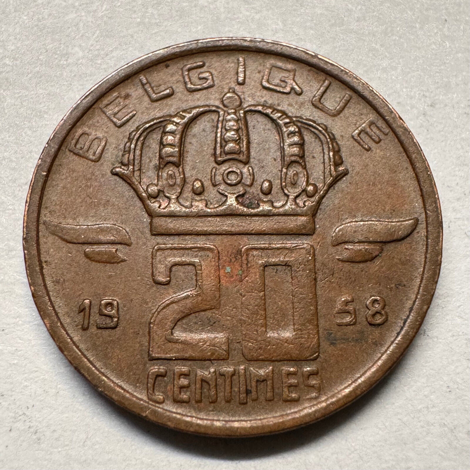 1958 Belgium 20 Centimes - Beautiful Coin - #A-055