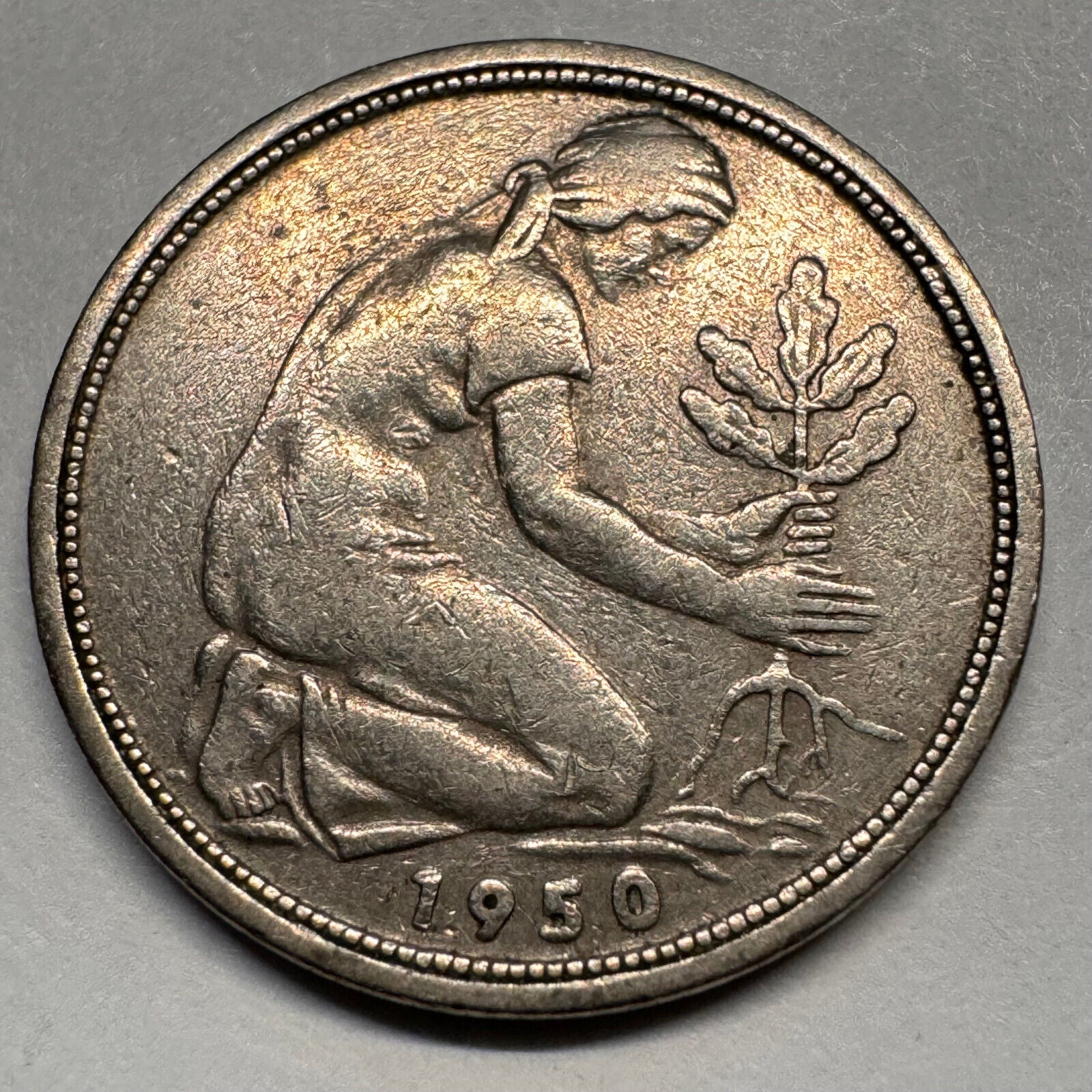 1950 Germany 50 Pfennig - F - Beautiful Coin - #A-052