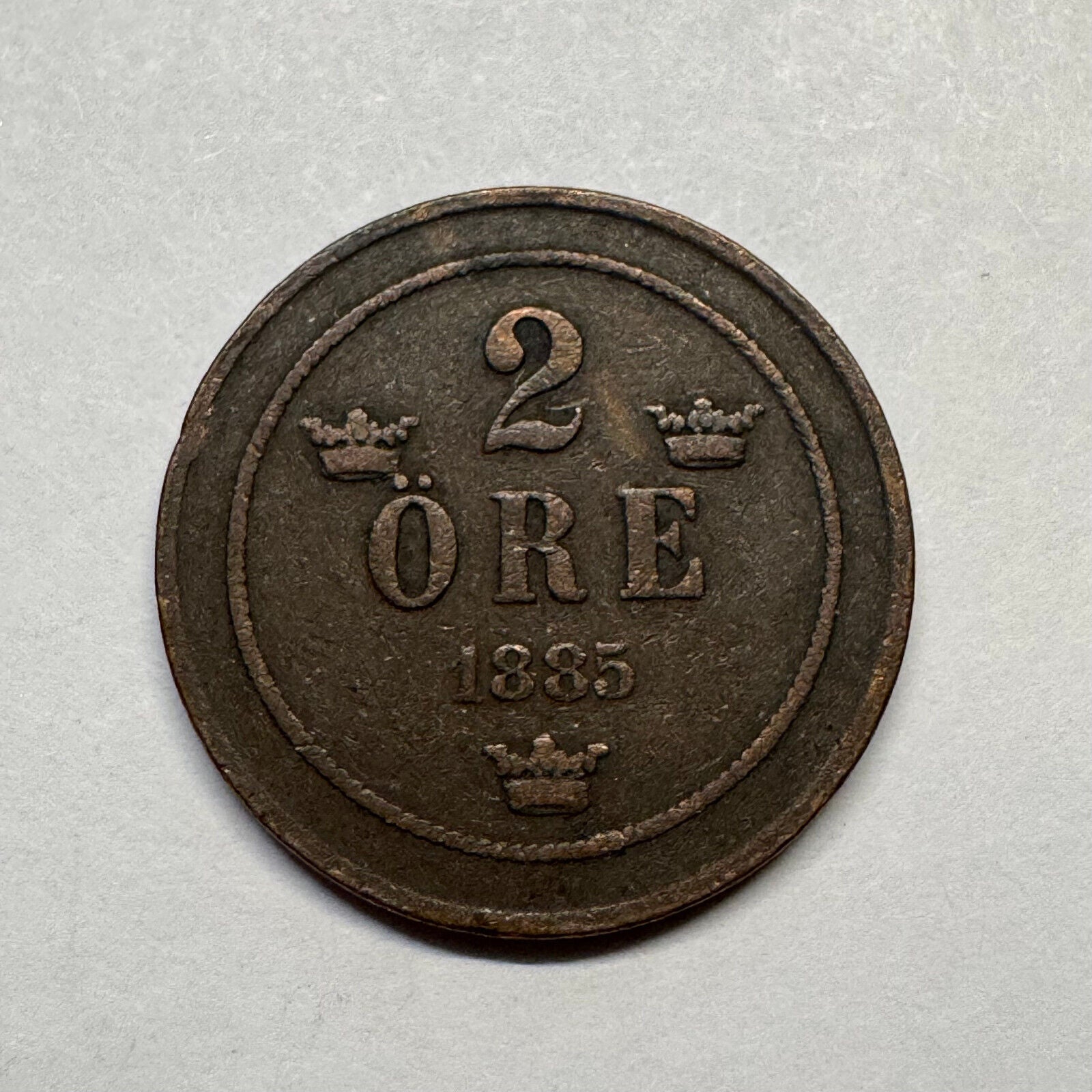 1885 Sweden 2 Ore - Beautiful Coin - #B-034