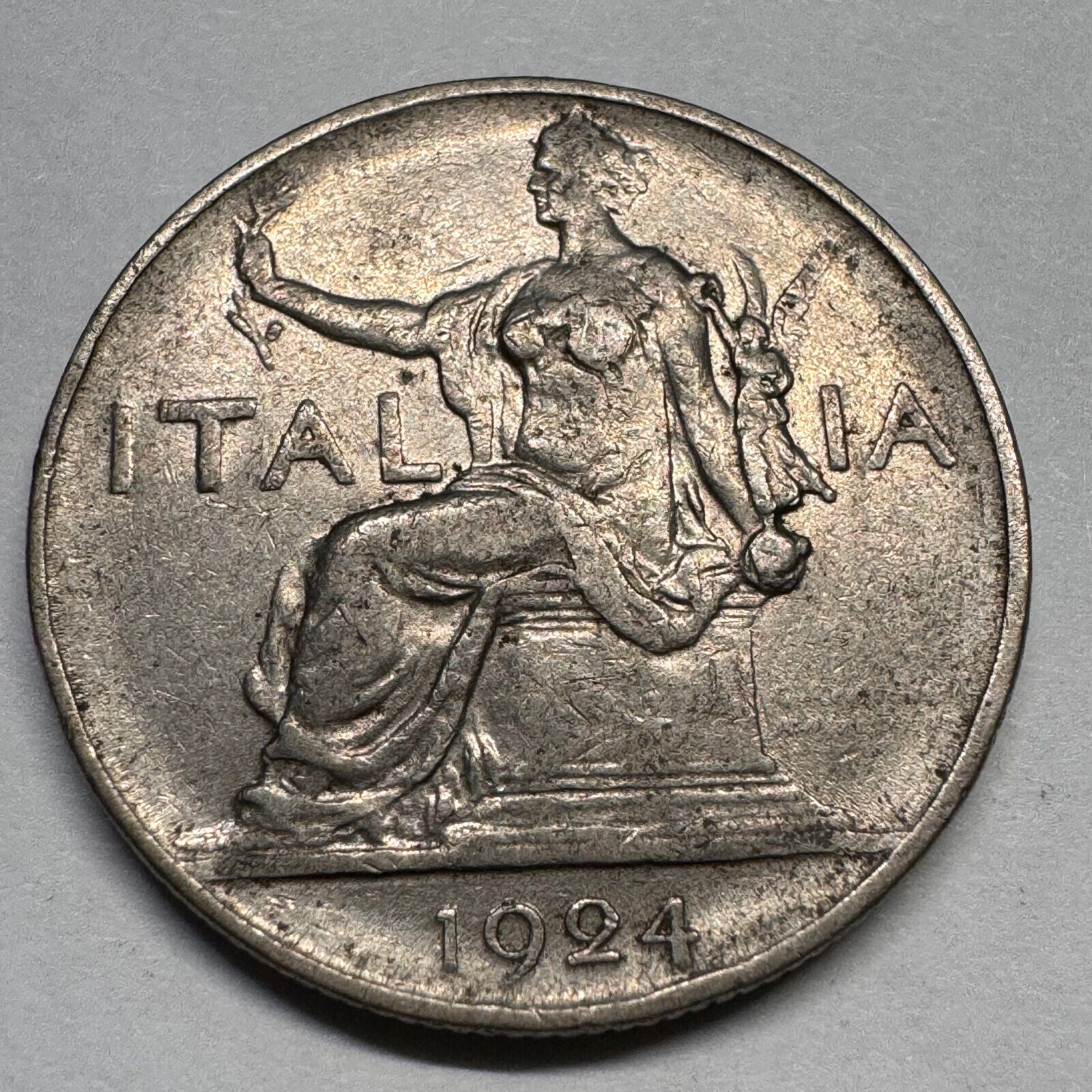 1924 Italy 1 Lira - Beautiful Coin - #A-050