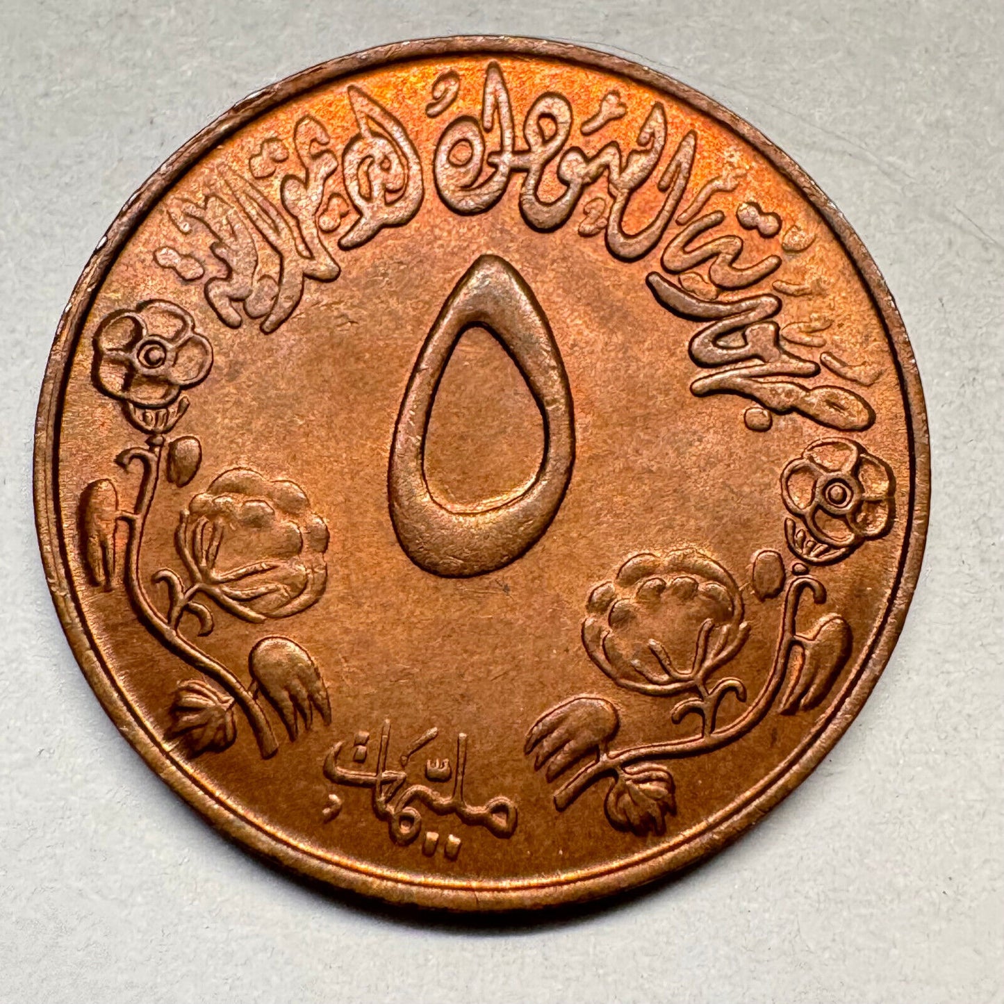 1972 Sudan 5 Millimes - FAO - Beautiful Coin - #A-023