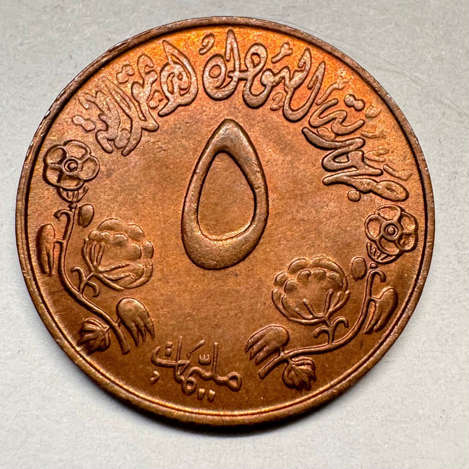 1972 Sudan 5 Millimes - FAO - Beautiful Coin - #A-023