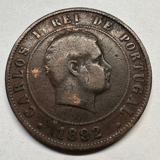 1892 Portugal 20 Reis - Beautiful Coin - #A-050