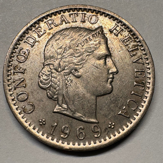 1969 Switzerland 20 Rappen - Beautiful Coin - #A-049