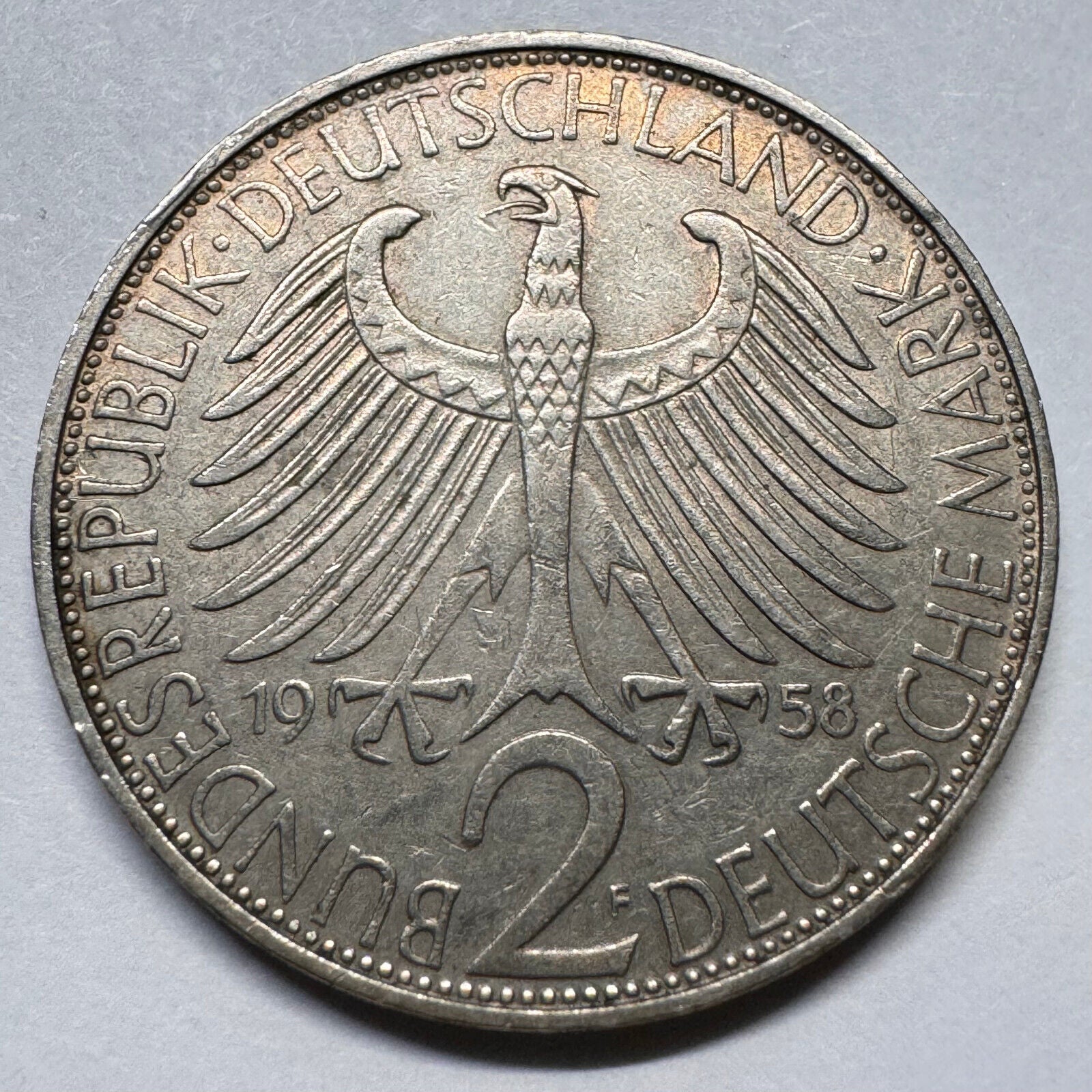 1958 Switzerland 2 Mark - F - Beautiful Coin - #A-043