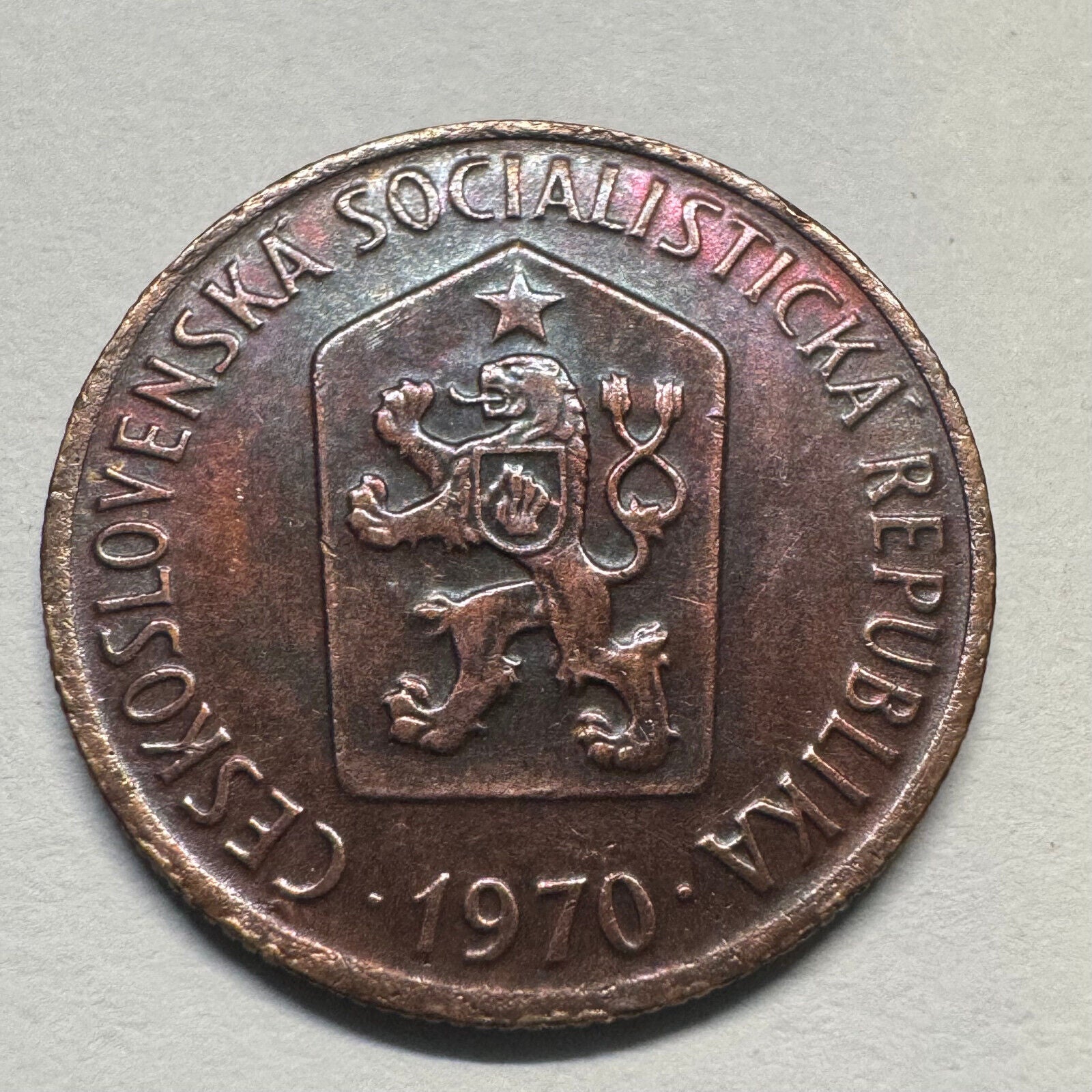 1970 Czechoslovakia 50 Haleru - Beautiful Coin - #B-040