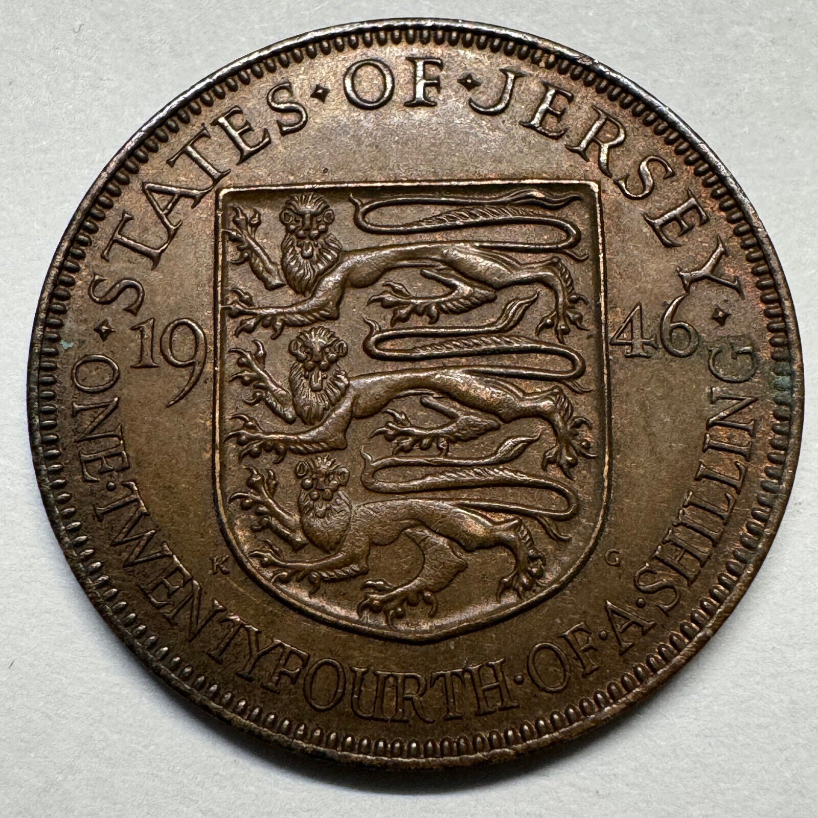1946 Jersey 1/24 Shilling UK - Beautiful Coin - #A-006