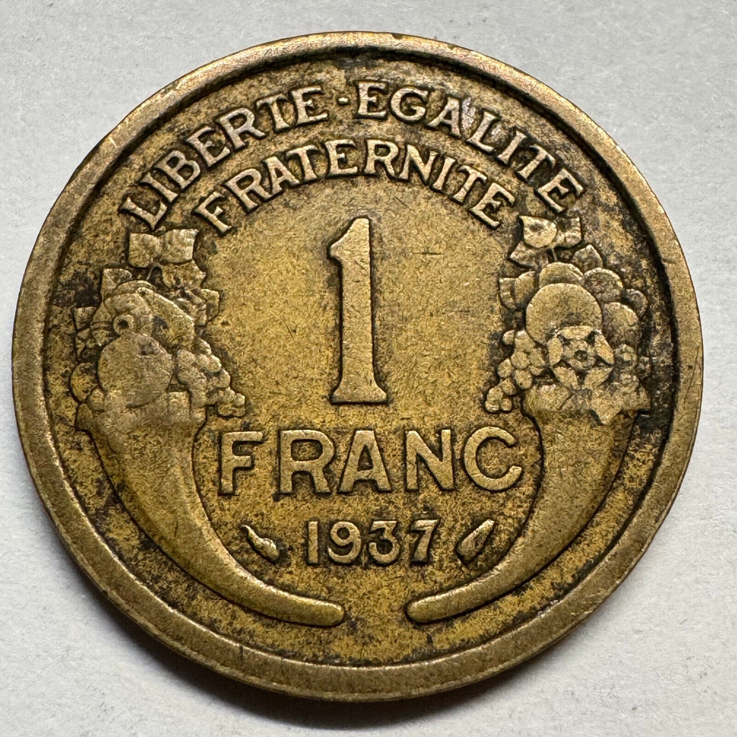 1937 France 1 Franc - Beautiful Coin - #A-075
