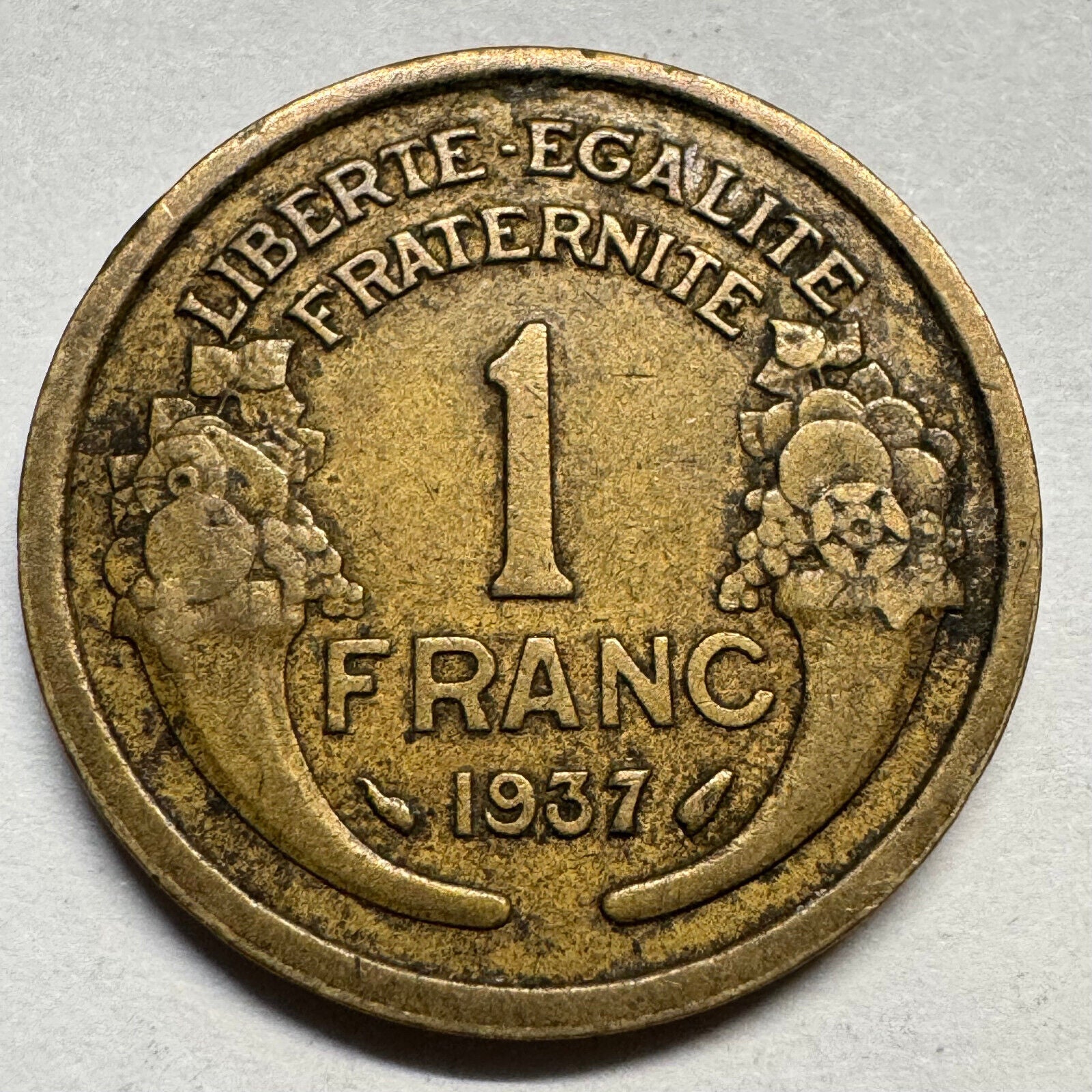 1937 France 1 Franc - Beautiful Coin - #A-075
