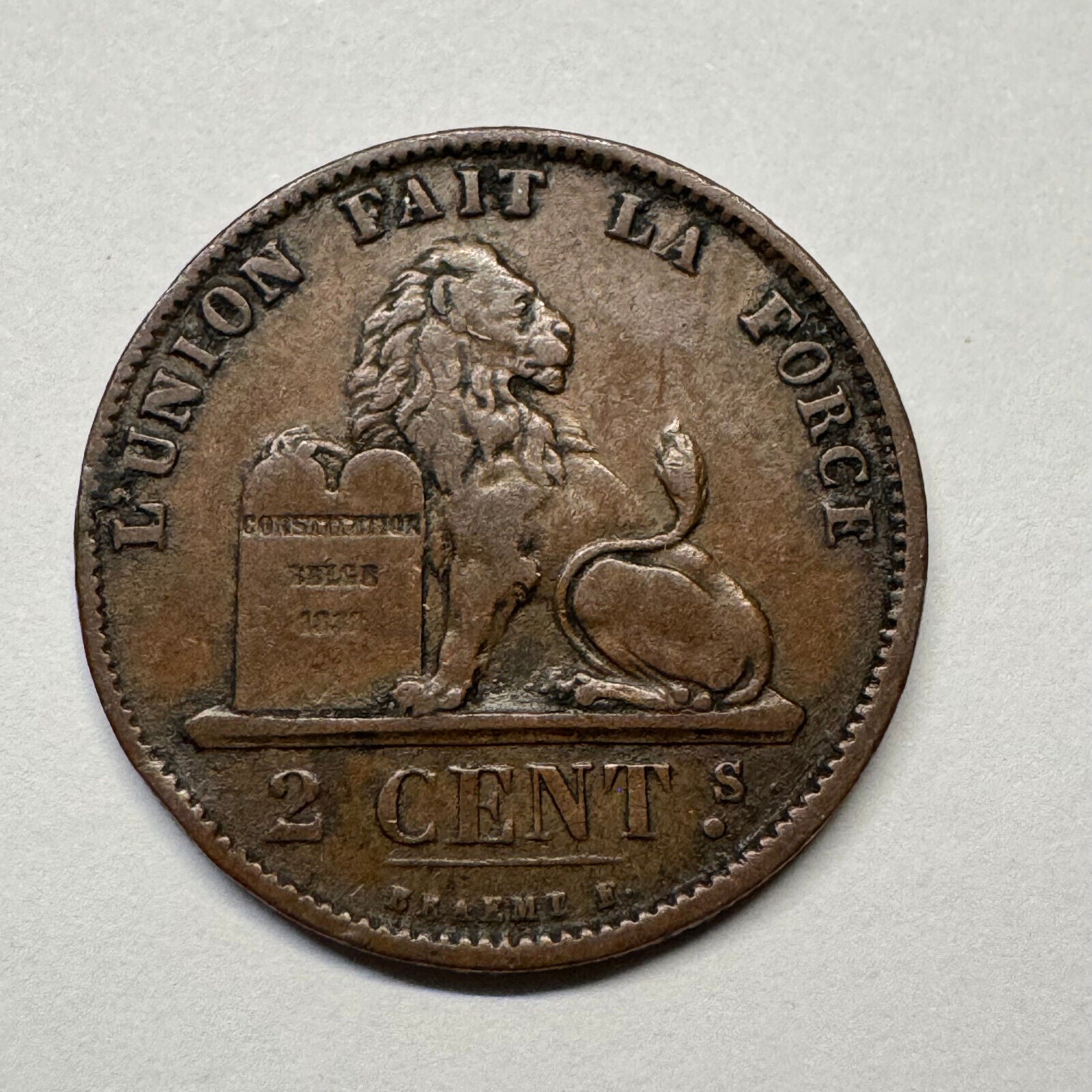 1875 Belgium 2 Centimes - Beautiful Coin - #B-052