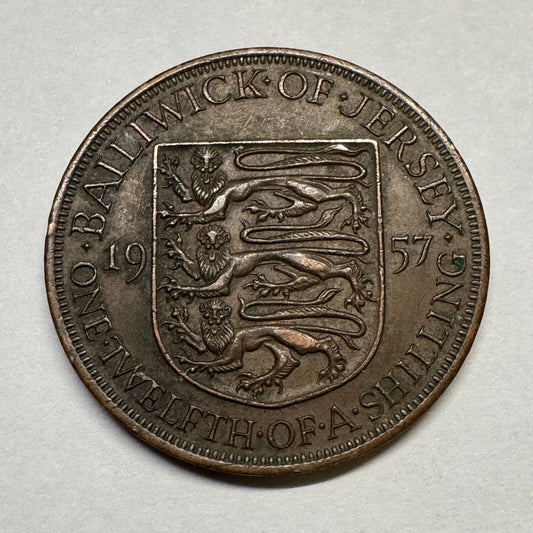 1957 Jersey 1/12 Shilling - Beautiful Coin - #B-036