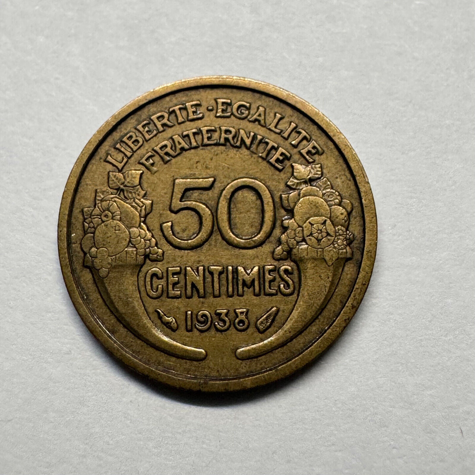 1938 France 50 Centimes - Beautiful Coin - #B-012