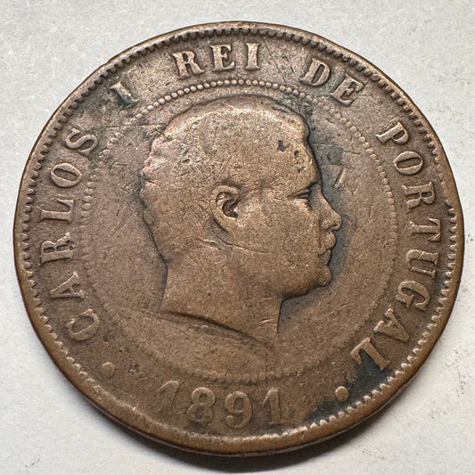 1891 Portugal 20 Reis - Beautiful Coin - #A-051