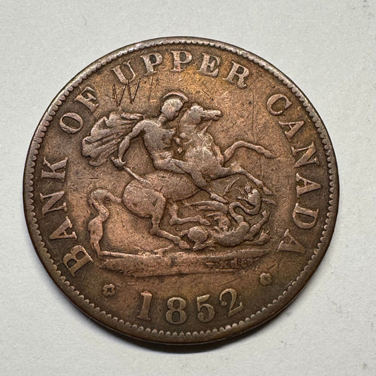 1852 Upper Canada 1/2 Penny - Beautiful Coin - #B-038