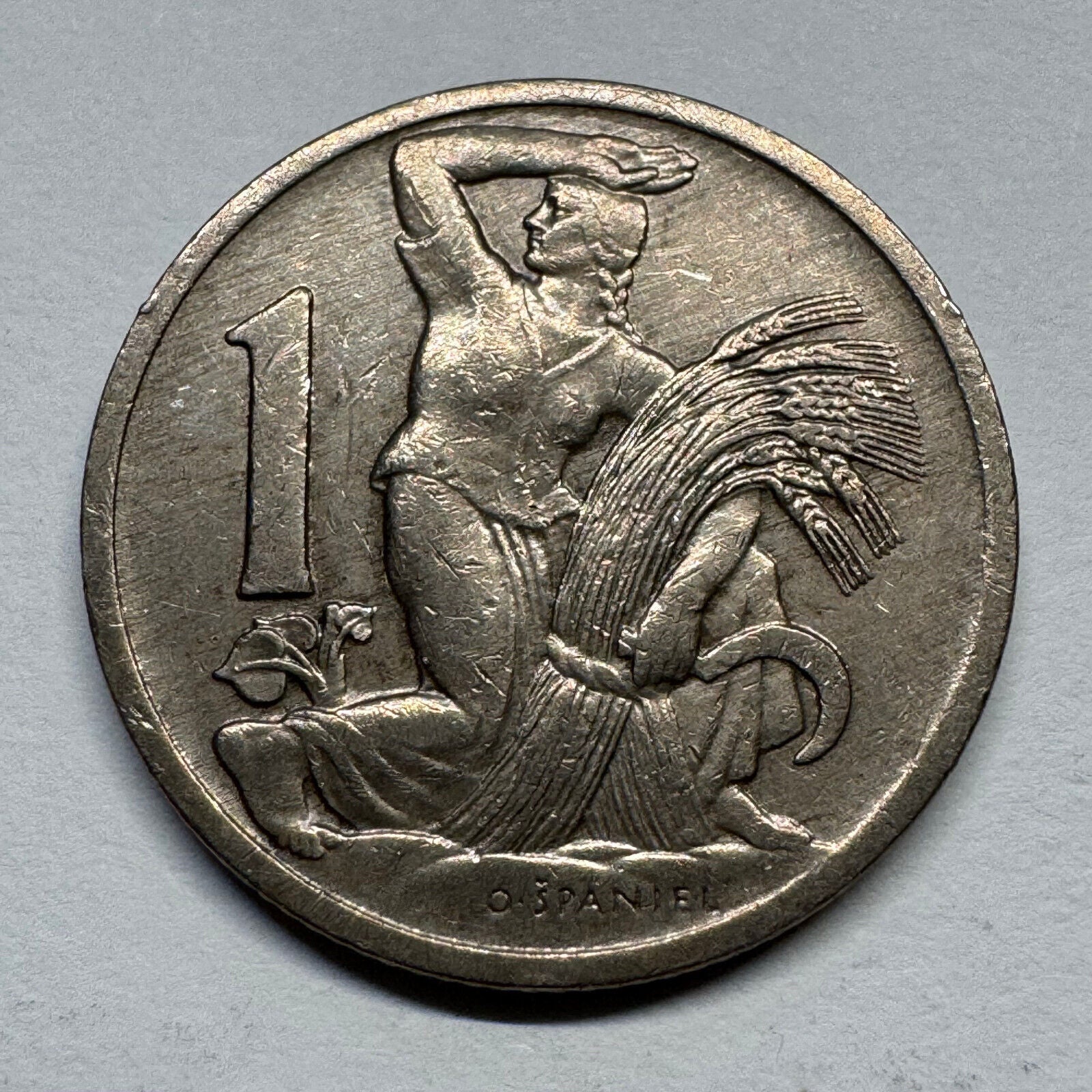 1924 Czechoslovakia 1 Koruna - Beautiful Coin - #B-049