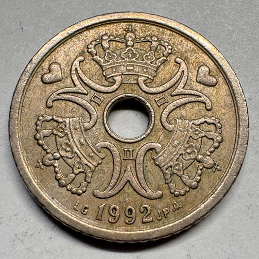 1992 Denmark 1 Krone - Beautiful Coin - #A-054