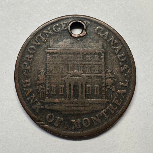 1844 Canada Bank of Montreal 1/2 Penny - Beautiful Coin - #B-025
