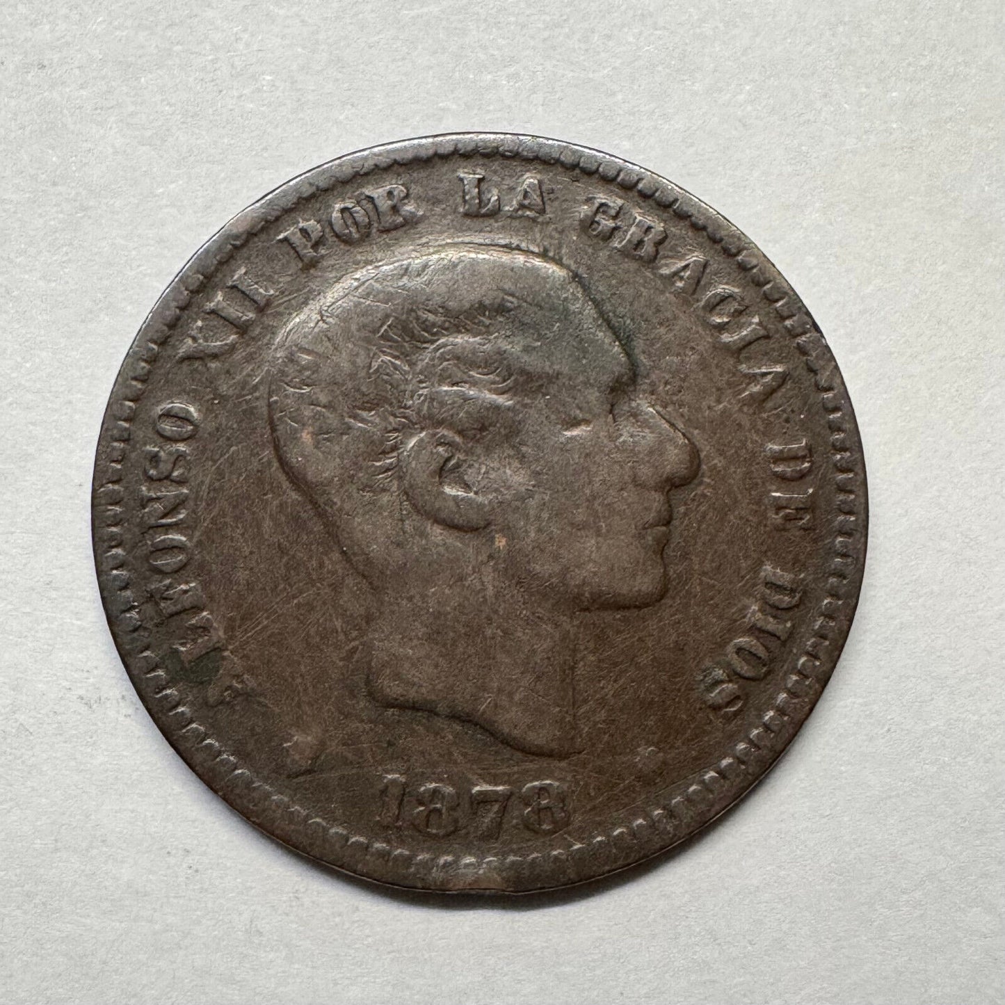 1878 Spain 5 Centimos - Beautiful Coin - #B-016
