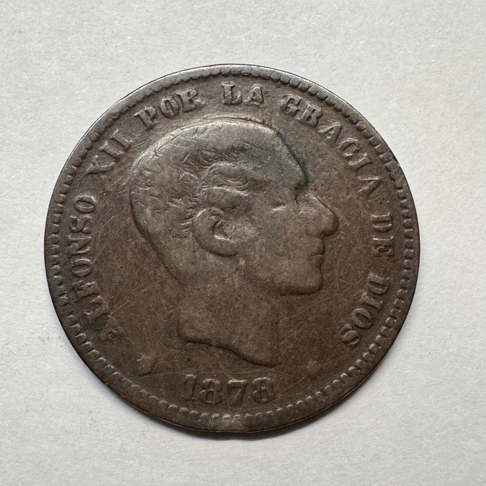 1878 Spain 5 Centimos - Beautiful Coin - #B-016
