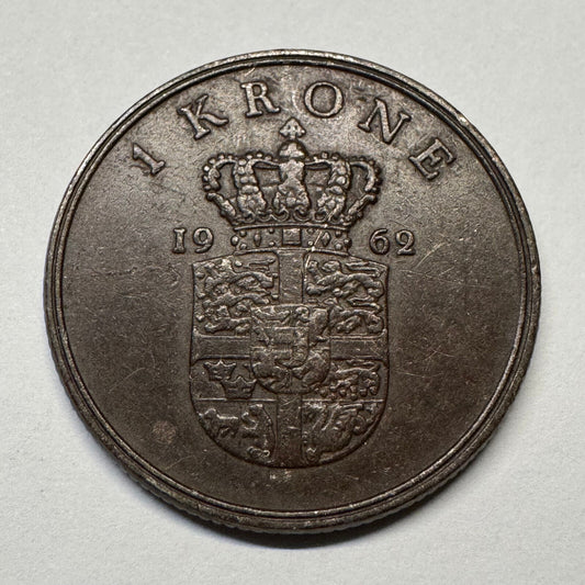 1962 Denmark 1 Krone - Beautiful Coin - #B-060