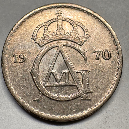 1970 Sweden 25 Ore - Beautiful Coin - #A-031