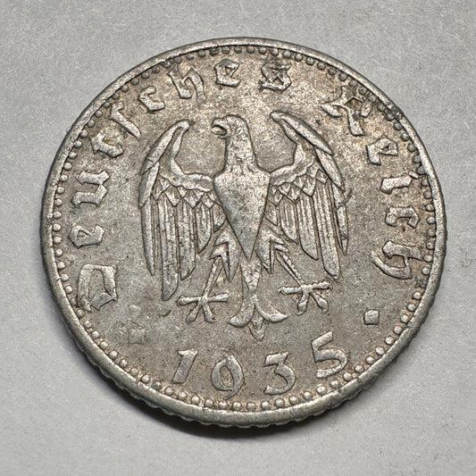 1935 Germany 50 Reichspfennig - D - Beautiful Coin - #A-013