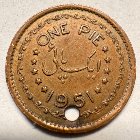 1951 Pakistan 1 Pie - Beautiful Coin - #A-026