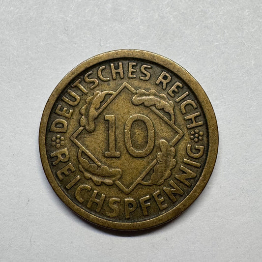 1924 Germany 10 Reichspfennig - Beautiful Coin - #B-021