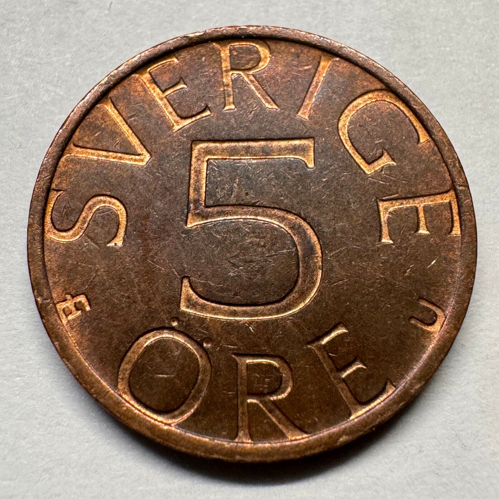 1977 Sweden 5 Ore - Beautiful Coin - #A-055