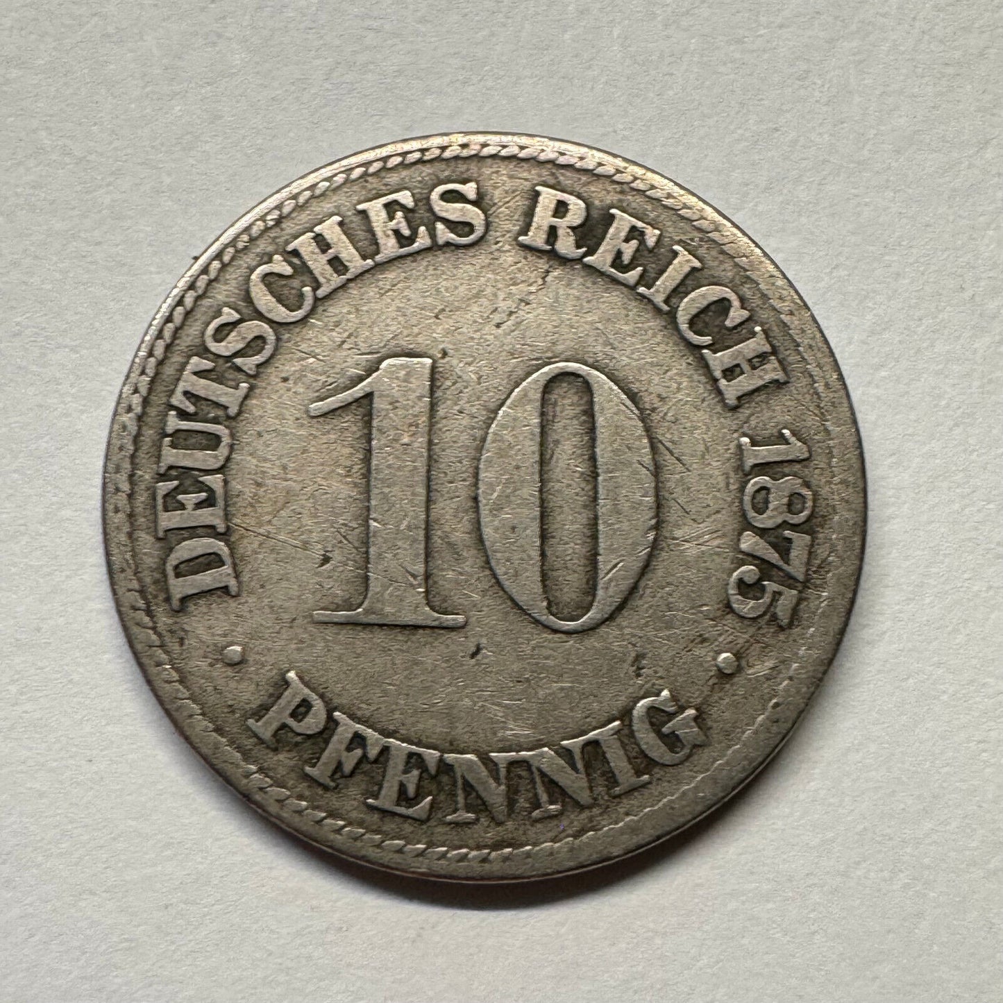 1875 Germany 10 Pfennig - Beautiful Coin - #B-050