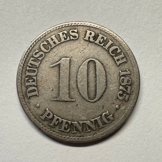 1875 Germany 10 Pfennig - Beautiful Coin - #B-050