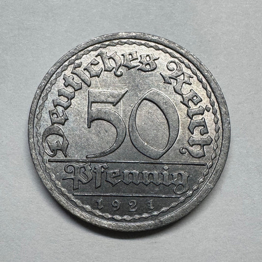 1921 Germany 50 Pfennig - Beautiful Coin - #B-011