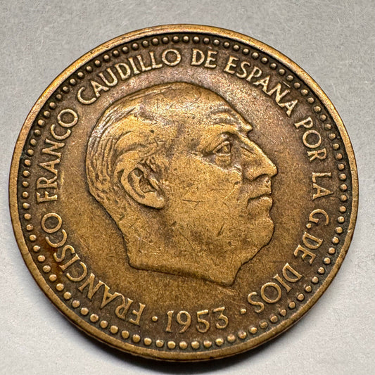 1956 Spain 1 Peseta - Beautiful Coin - #A-025