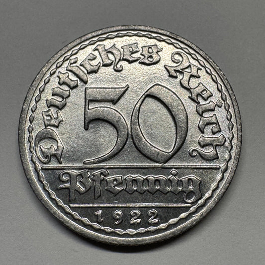 1922 Germany 50 Pfennig - Beautiful Coin - #B-055