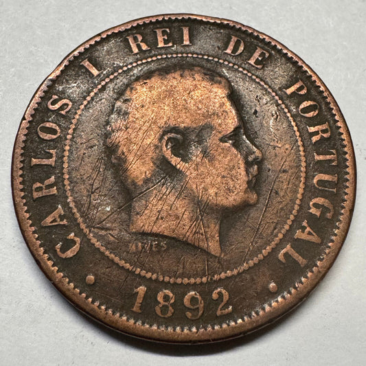 1892 Portugal 20 Reis - Beautiful Coin - #A-058