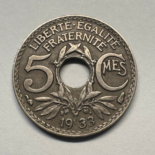 1933 France 5 Centimes - Beautiful Coin - #B-047