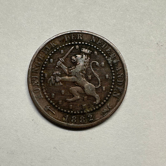 1882 Netherlands 1 Cent- Beautiful Coin - #A-004