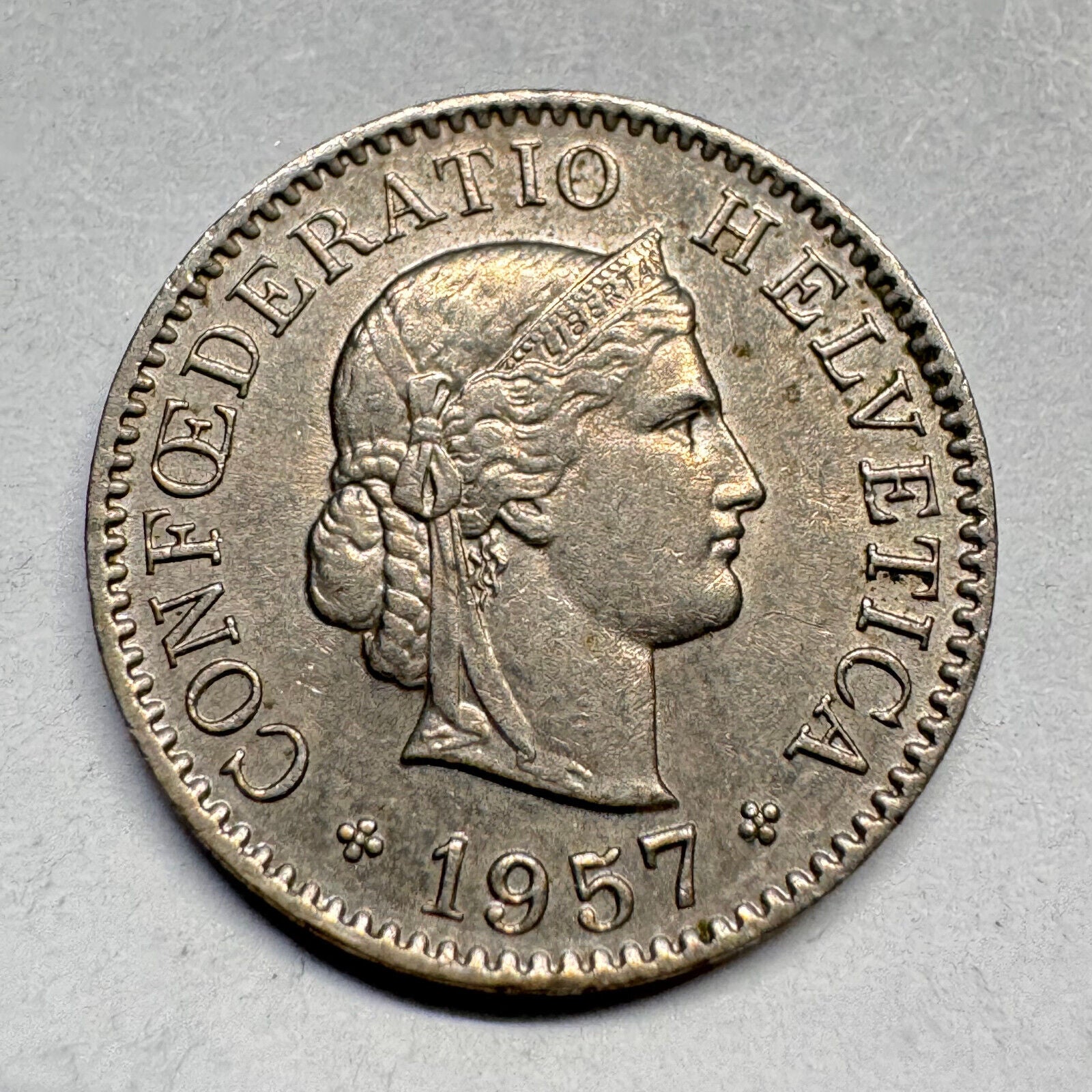 1957 Switzerland 5 Rappen - Beautiful Coin - #A-028