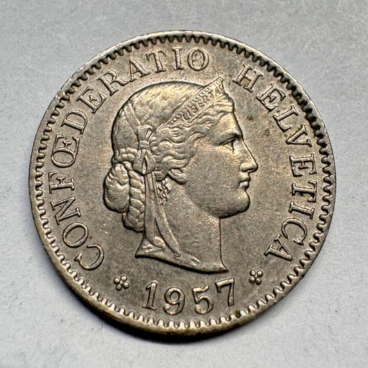1957 Switzerland 5 Rappen - Beautiful Coin - #A-028
