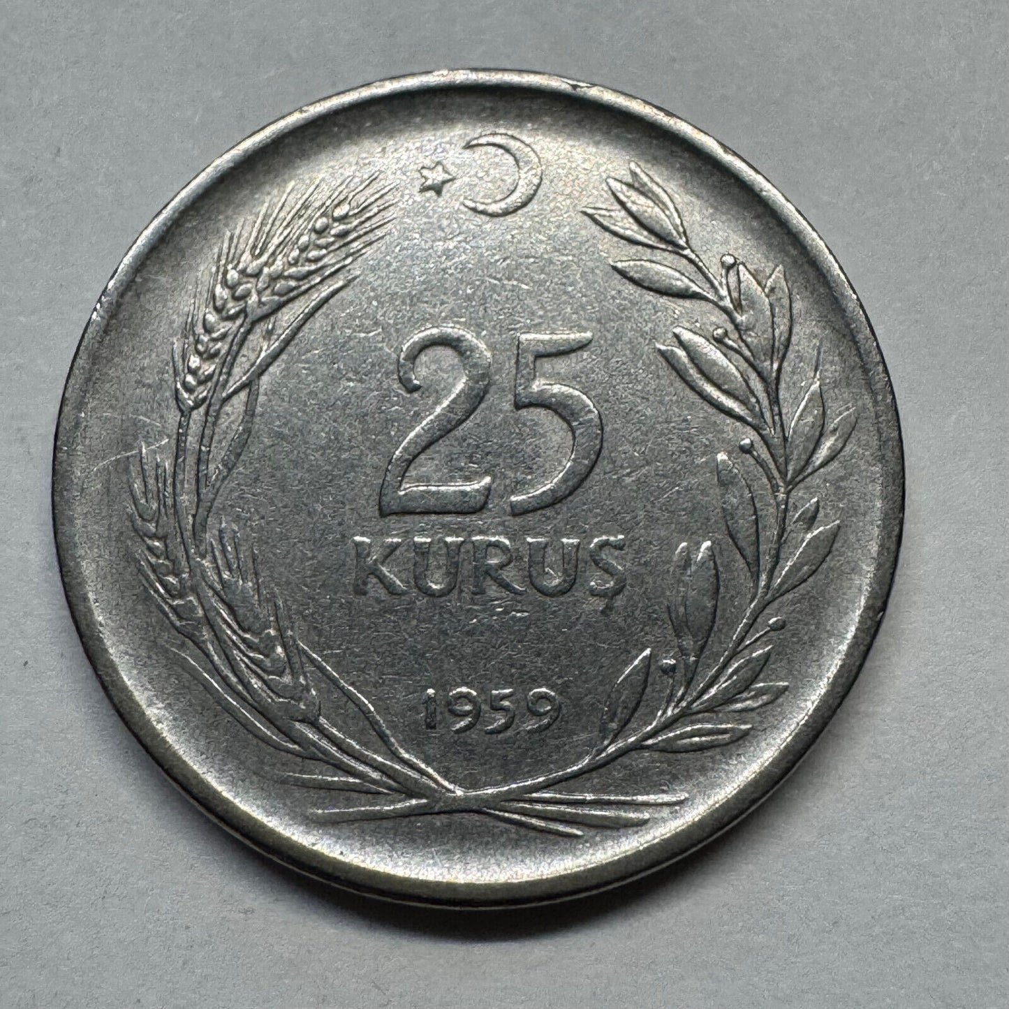 1959 Turkey 25 Kurus  - Beautiful Coin - #A-094