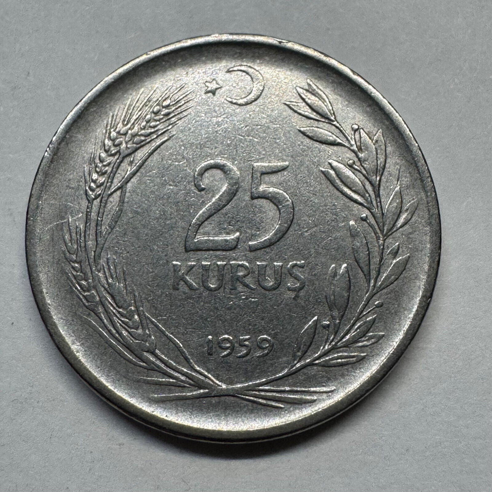 1959 Turkey 25 Kurus  - Beautiful Coin - #A-094