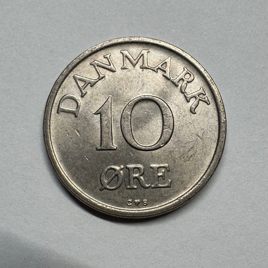 1957 Denmark 10 Ore - Beautiful Coin - #B-038