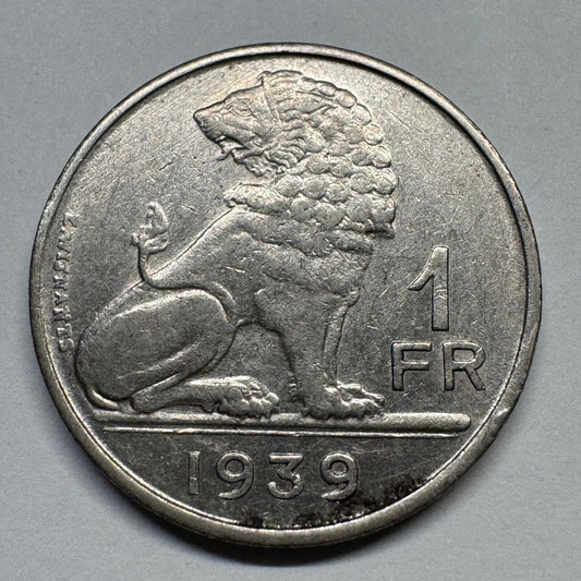 1939 Belgium 1 Franc - Beautiful Coin - #B-060