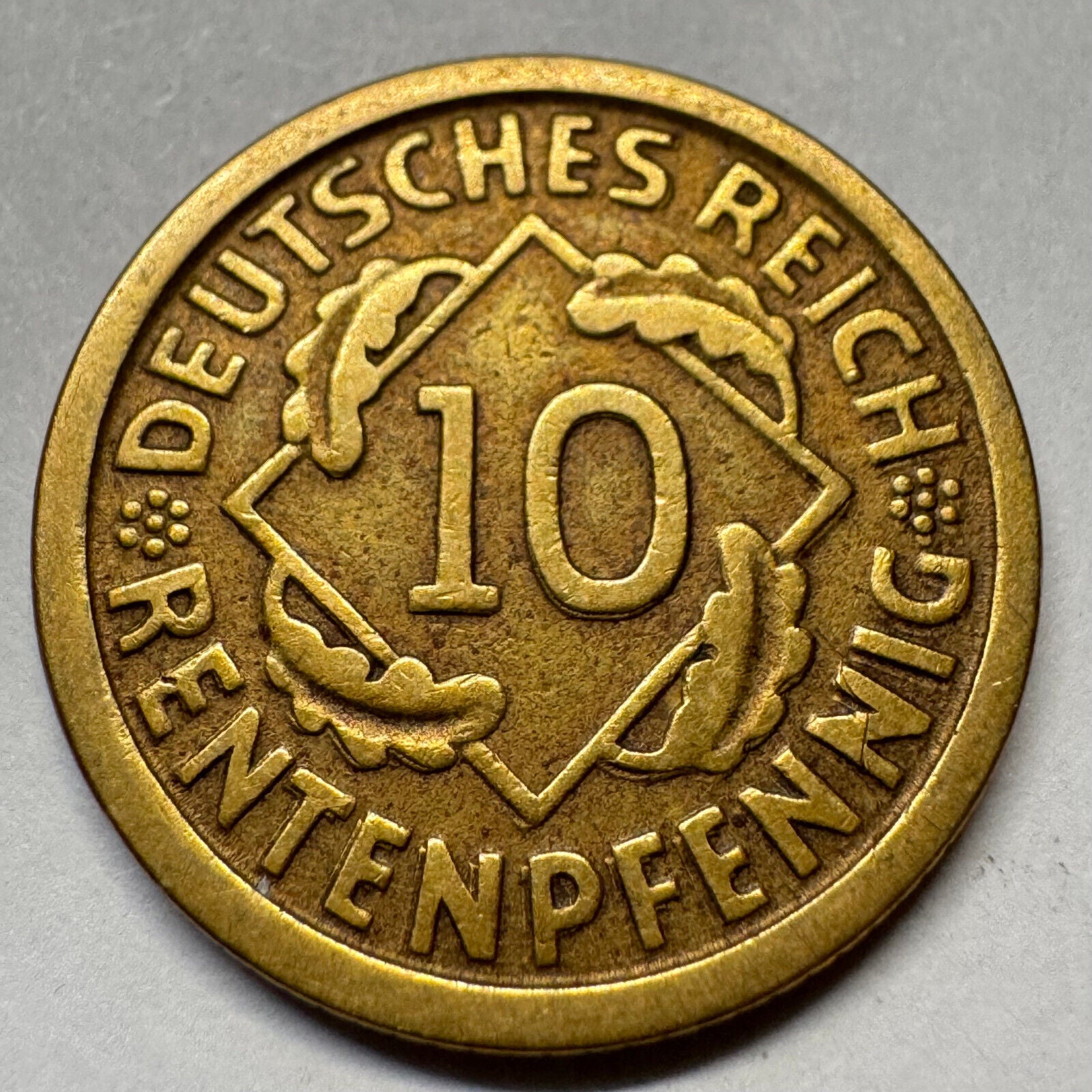1924 Germany 10 Rentenpfennig - Beautiful Coin - #A-089