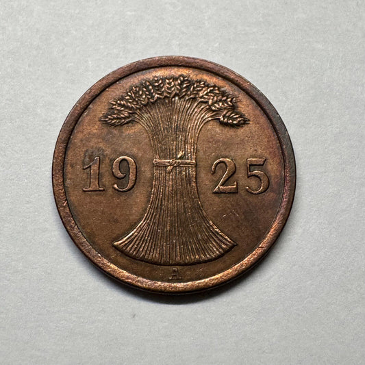 1925 Germany 2 Reichspfennig - Beautiful Coin - #B-004