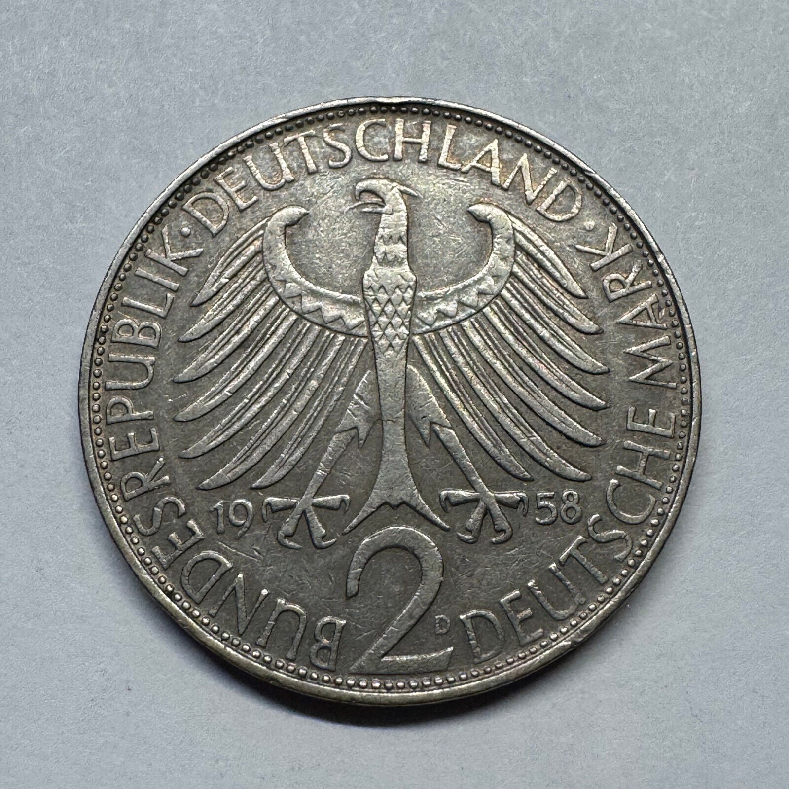 1958 Germany 2 Mark - Beautiful Coin - #B-035
