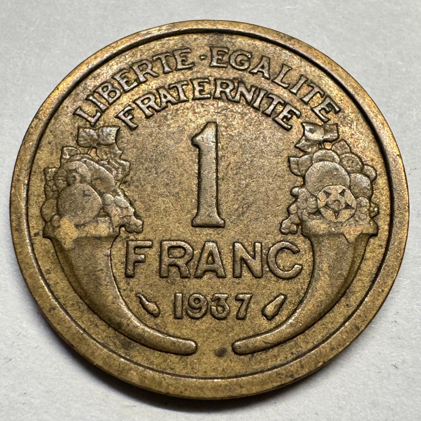 1937 France 1 Franc - Beautiful Coin - #A-076