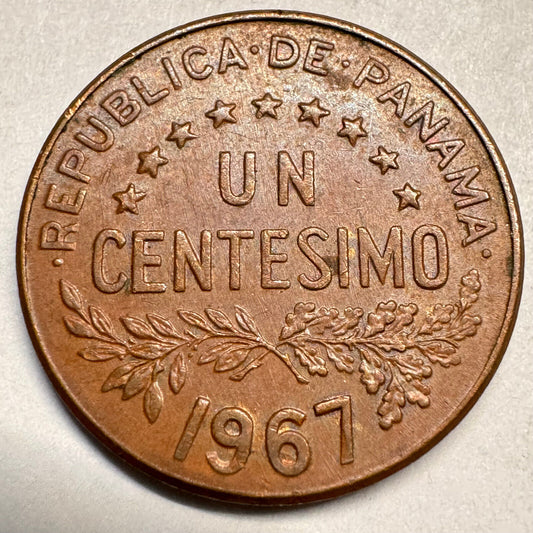 1967 Panama 1 Centesimo - Bronze - Beautiful Coin - #A-016
